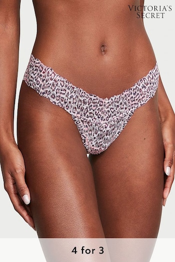 Victoria's Secret Purest Pink Animal Printed Thong Lace Knickers (K22785) | £9