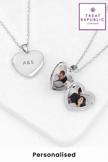 Personalised Heart Photo Locket by Treat Republic (K22949) | £35