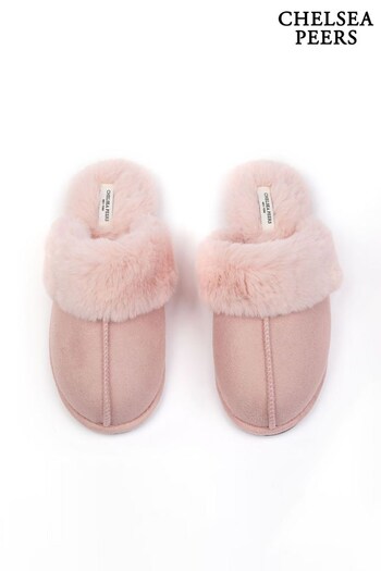 Chelsea Peers Pink Regular Fit Suedette Cuffed Dome Slippers (K23065) | £32