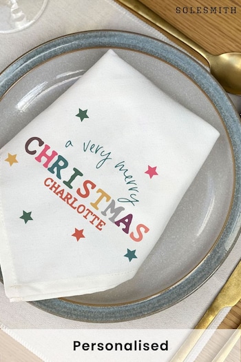Personalised Colourful Christmas Napkin by Solesmith (K23383) | £12