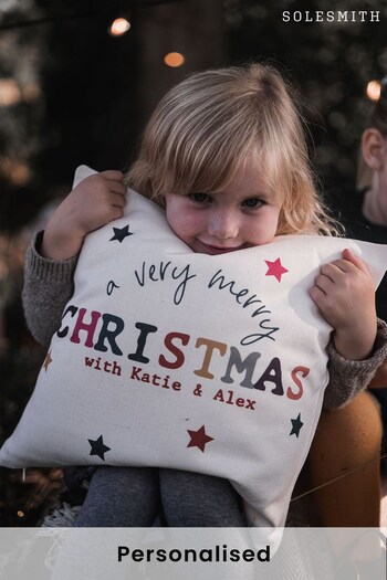 Personalised Colourful Christmas Cushion by Solesmith (K23385) | £30