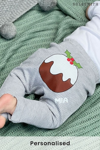 Personalised Christmas Pudding Baby Leggings by Solesmith (K23389) | £20