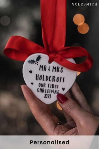 Personalised First Married Christmas Decoration by Solesmith (K23398) | £14