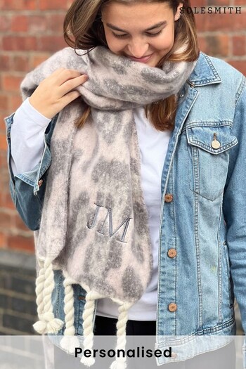 Personalised Super Chunky Leopard Print Scarf by Solesmith (K23418) | £35