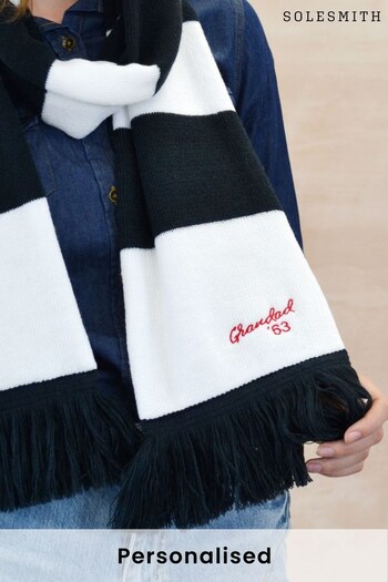 Personalised Embroidered Striped Scarf by Solesmith (K23423) | £28