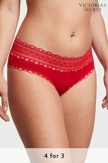 Victoria's Secret Lipstick Red Hipster Lace Waist Knickers (K23466) | £9