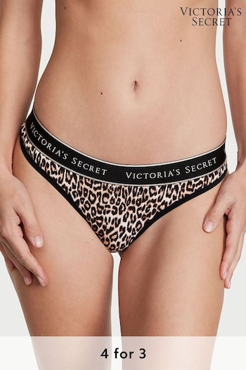 Victoria's Secret Basic Instincts Leopard Thong Logo Knickers (K23472) | £9
