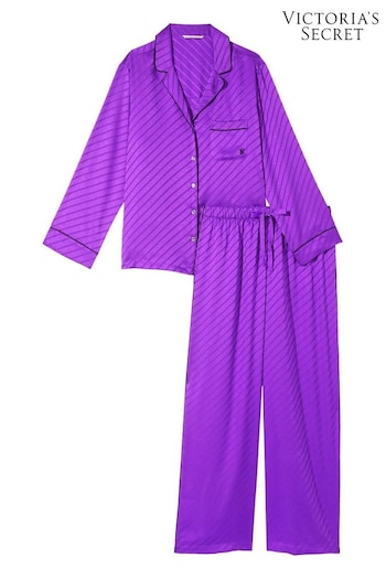 Victoria's Secret Violetta Purple Satin Long Pyjamas (K23486) | £69