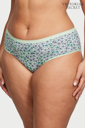 Victoria's Secret Garden Mint Cherry Blossoms Floral Green Printed Stretch Cotton Hipster Knickers (K23537) | £9