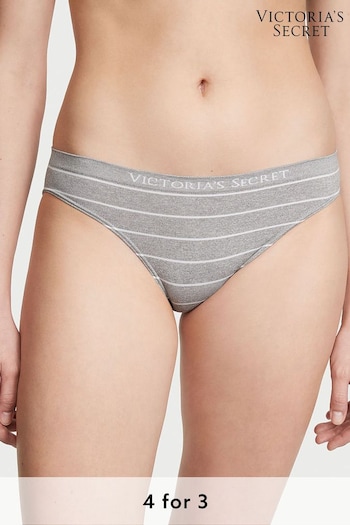 Victoria's Secret Medium Heather Grey Logo Seamless Bikini Knickers (K23617) | £9