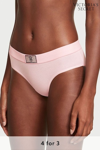 Victoria's Secret Pretty Blossom Pink Bling Patch Hipster Logo Cotton Knickers (K23620) | £9