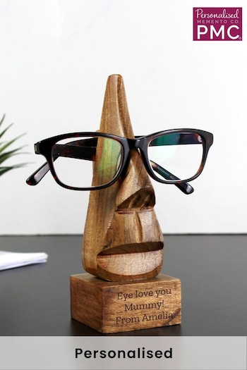 Personalised Wooden Nose-Shaped Glasses Holder by PMC (K23694) | £20