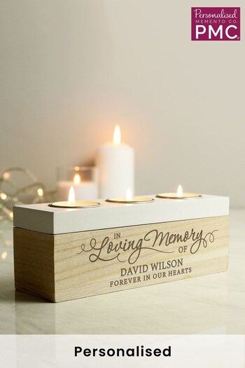 Personalised In Loving Memory Triple Tea Light Box by PMC (K23710) | £15