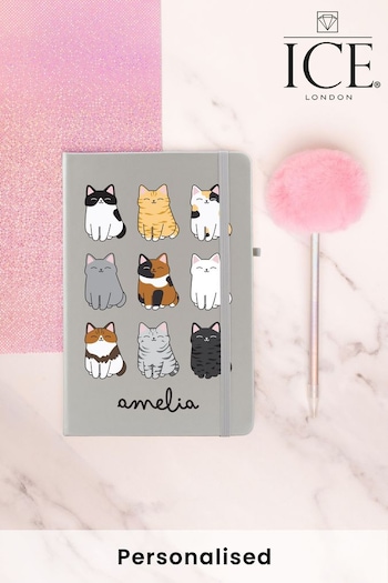 Personalised Cats Notebook and Pom Pom Pen by Ice London (K24394) | £13