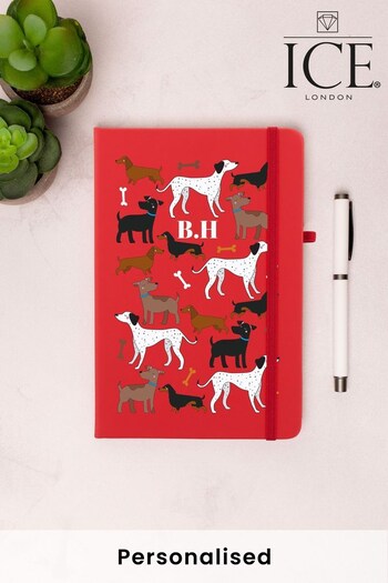 Personalised Initial Dogs Notebook and Pen Set by Ice London (K24401) | £12