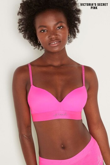 Victoria's Secret PINK Radiant Rose Pink Shine Non Wired Push Up Smooth T-Shirt Bra (K24473) | £29