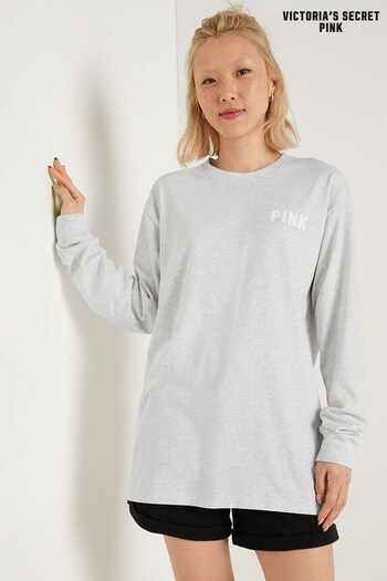 Victoria's Secret PINK Heather Stone Grey Long Sleeve T-Shirt (K24484) | £30