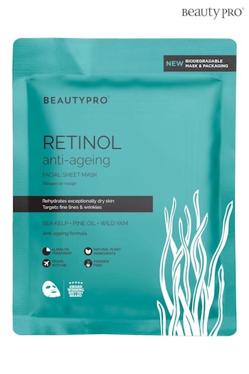 BeautyPro Retinol Facial Sheet Mask (K24964) | £6