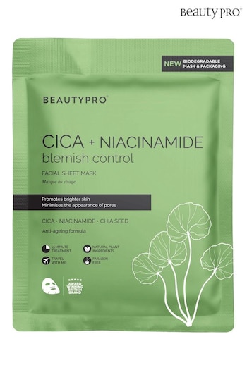 BeautyPro Cica+ Nicinamide Facial Sheet Mask (K24965) | £6