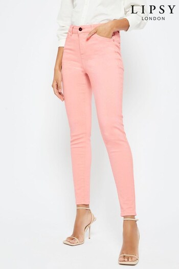 Lipsy Pink Mid Rise Skinny Kate Jeanss (K25044) | £42