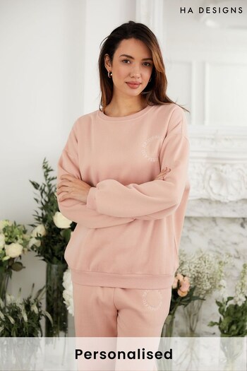 Personalised Pink Embrioded Sweatshirt by HA Designs (K25322) | £45