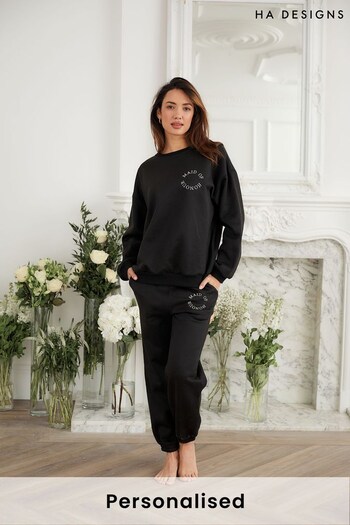 Personalised Black Embrioded Sweatshirt by HA Designs (K25324) | £45