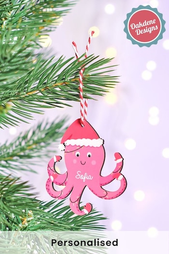Personalised Festive Octopus Christmas Tree Decoration by Oakdene (K25366) | £8