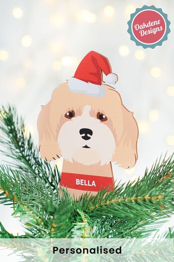 Personalised Wooden Dog Breed Christmas Tree Topper by Oakdene (K25385) | £14