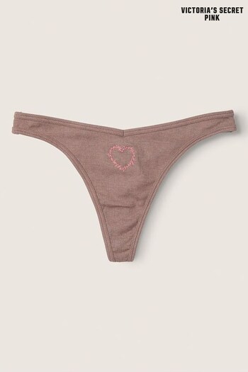 Victoria's Secret PINK Iced Coffee Brown Thong Cotton Knickers (K25580) | £9