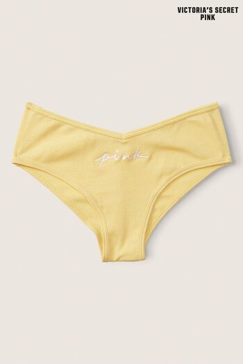 Victoria's Secret PINK Yellow Tulip with Embroidery Yellow Cheeky Cotton Knickers (K25582) | £9