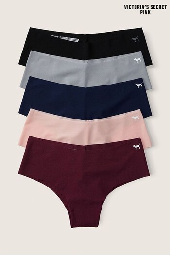 Victoria's Secret PINK Black/Grey/Pink/Blue Cheeky Smooth No Show Knickers Multipack (K25634) | £25