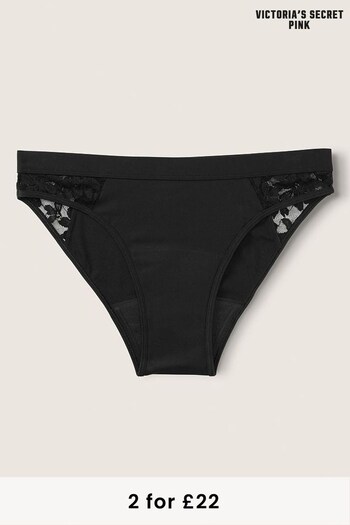 Victoria's Secret PINK Pure Black Lace Period Bikini Knicker (K25730) | £18