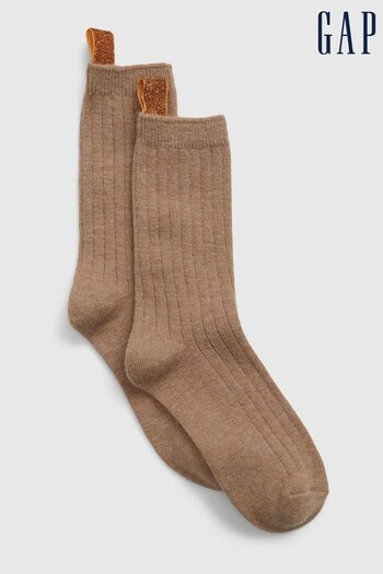 Gap Brown Glitter Wool Blend Crew Socks (K25765) | £8