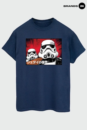 Brands In Navy Star Wars Stormtrooper Japanese Navy T-Shirt by regeneratives In (K25787) | £23