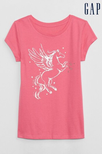 Gap Pink Graphic Crew Neck Short Sleeve T-Shirt (K25954) | £10