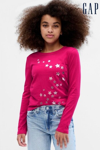 Gap Pink 100% Organic Cotton Graphic  T-Shirt (K25960) | £10