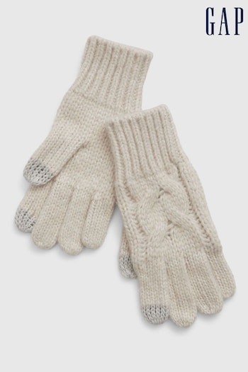 Gap Cream Recycled Cable-Knit Gloves (K25970) | £12