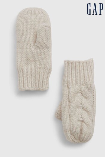 Gap Cream Cable-Knit Mittens (K25973) | £10