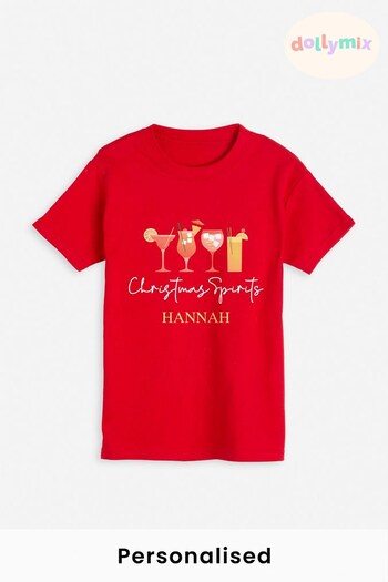 Personalised Christmas Spirit T-Shirt for Women by Dollymix (K26001) | £17