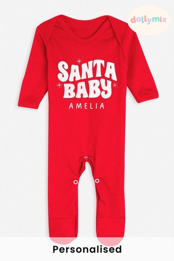 Personalised "Santa Baby" Rompersuit by Dollymix (K26010) | £20