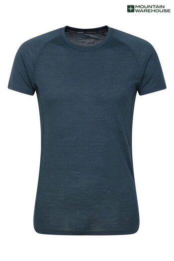 Mountain Warehouse Blue Summit Mens Merino T-Shirt (K26132) | £40