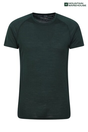 Mountain Warehouse Green Summit Mens Merino T-Shirt (K26136) | £40