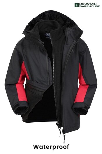 Mountain Warehouse Black Cannonball 3 in 1 Waterproof Jacket (K26335) | £56