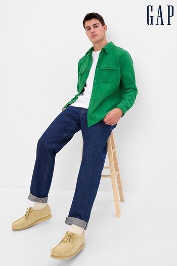 Gap Green Button-Up Pocket Long Sleeve Shirt (K26398) | £40
