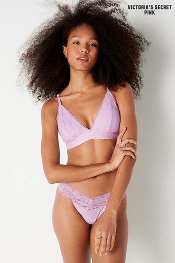 Victoria's Secret PINK Misty Lilac Purple Regular Cup Lace Unlined Triangle Bralette (K26409) | £26