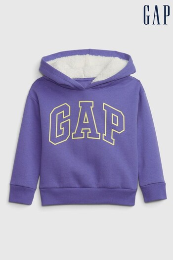 Gap Purple Logo Sherpa Lined Hoodie (K26445) | £20