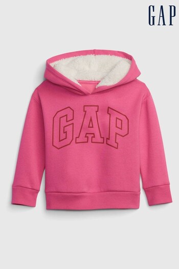 Gap Pink Logo Sherpa Lined Hoodie (K26448) | £20