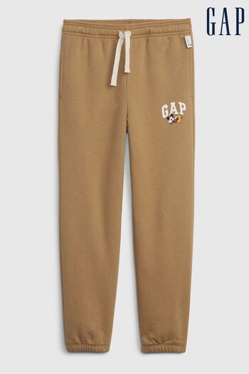 Gap Brown Disney Mickey Mouse Logo Pull-On Joggers (K26480) | £20