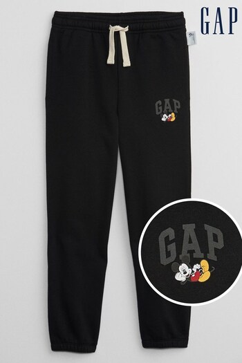 Gap Black Disney Mickey Mouse Logo Pull-On Joggers (K26481) | £20