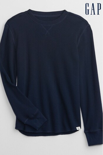 Gap Navy Blue Thermal Long Sleeve T-Shirt (K26485) | £12